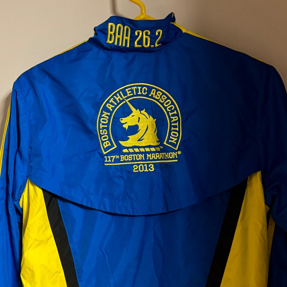 Adidas Boston Marathon nylon warm up jacket